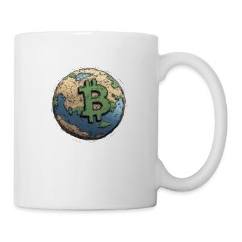 Bitcoin Earth: The currency of a networked world! - Mug - white - Right