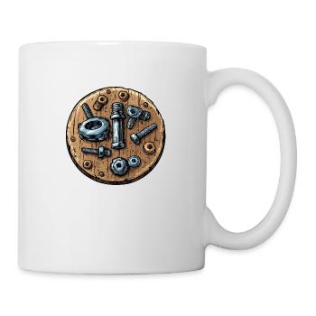 Vis et écrous : l’artisanat avec le cœur ! - Mug blanc - blanc - Droite