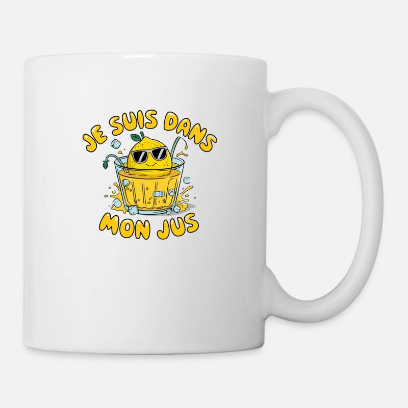 Je suis dans mon jus - Design humoristique citron - Mug blanc - blanc