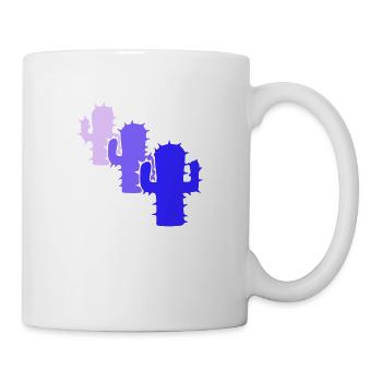Three Cacti 3 Cactus Desert Cool Colorful Silhouette - Mug - white - Right