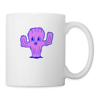 Cactus Cute Face Laughing Happy Cacti Desert - Mug - white - Right