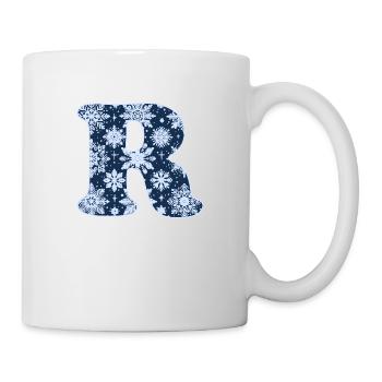 Lettre R Flocons de neige - Mug blanc - blanc - Droite