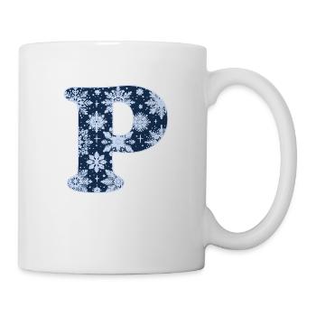 Buchstabe P Schneeflocken - Tasse - Weiß - Rechts