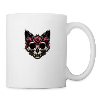 CAT | Cat skull with Roses - Mug - white - Right