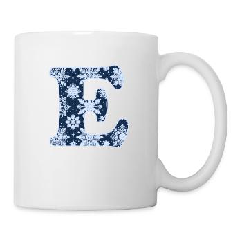 Buchstabe E Schneeflocken - Tasse - Weiß - Rechts