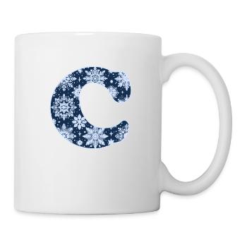 Lettre C Flocons de neige - Mug blanc - blanc - Droite