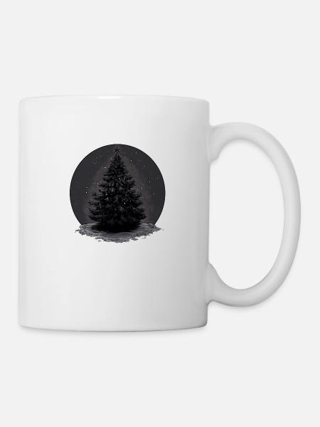 Düsterer Winterzauber: Der geheimnisvolle Baum - Tasse - Weiß