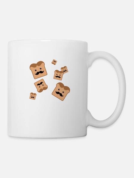 Toast mit Schnurrbart - Tasse - Weiß