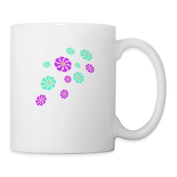 Beaucoup de jolies fleurs colorées motif décoratif belle - Mug blanc - blanc - Droite