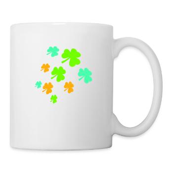 Shamrock Many Three-Leaf Leaves Green Pattern - Mug - white - Right