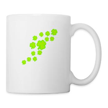 Shamrock Many Three-Leaf Leaves Green Pattern - Mug - white - Right
