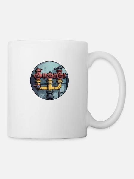 Industrielle Rohrkonstruktion - Tasse - Weiß