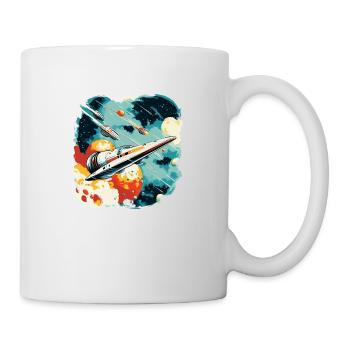Zukunftsflug: Galaktische Raumflotte in Action - Tasse - Weiß - Rechts