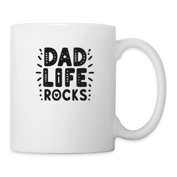 Papas Leben rockt - Tasse - Weiß - Rechts