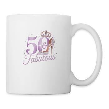 50th Birthday Women's Shoe Design for the 50th Anniversary - Mug - white - Right