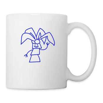 Lustige Süße Palme Winkt Glücklich Gesicht Comic - Tasse - Weiß - Rechts