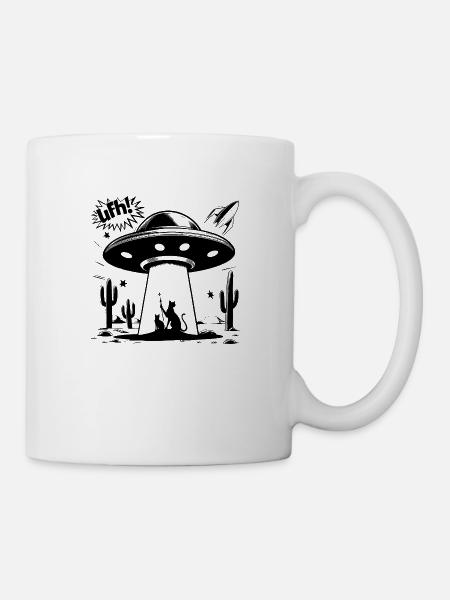 ovni chat - Mug blanc - blanc