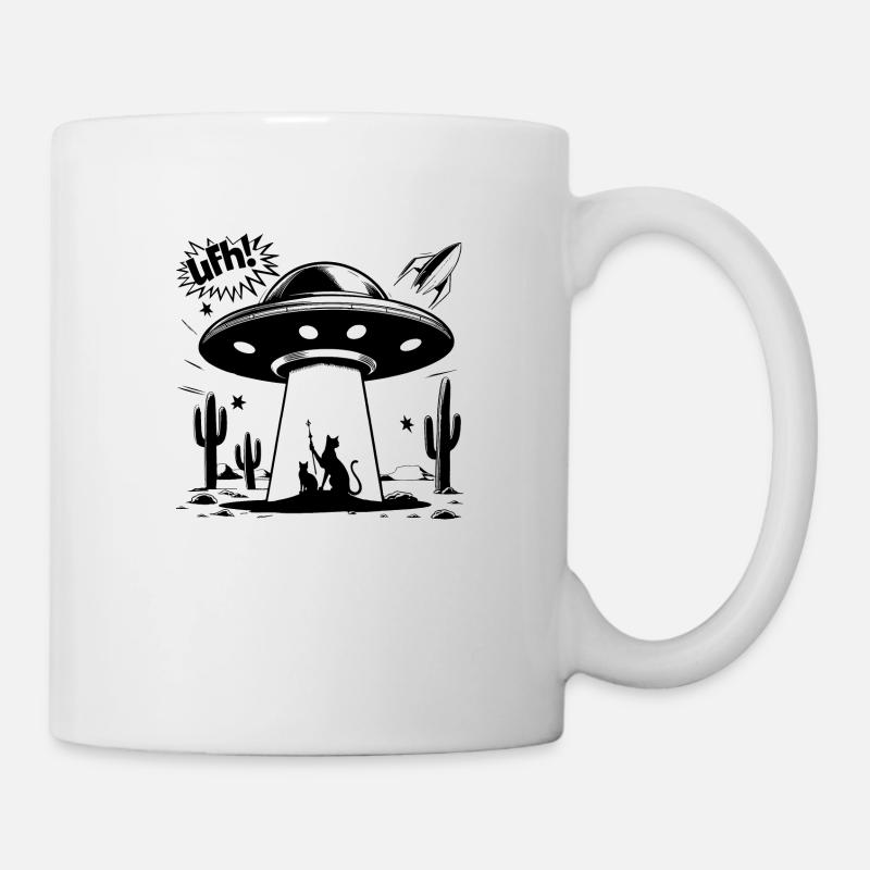 ovni chat - Mug blanc - blanc