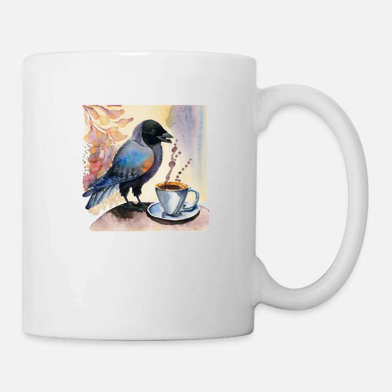 Dohle mit Dohle - Tasse - Weiß