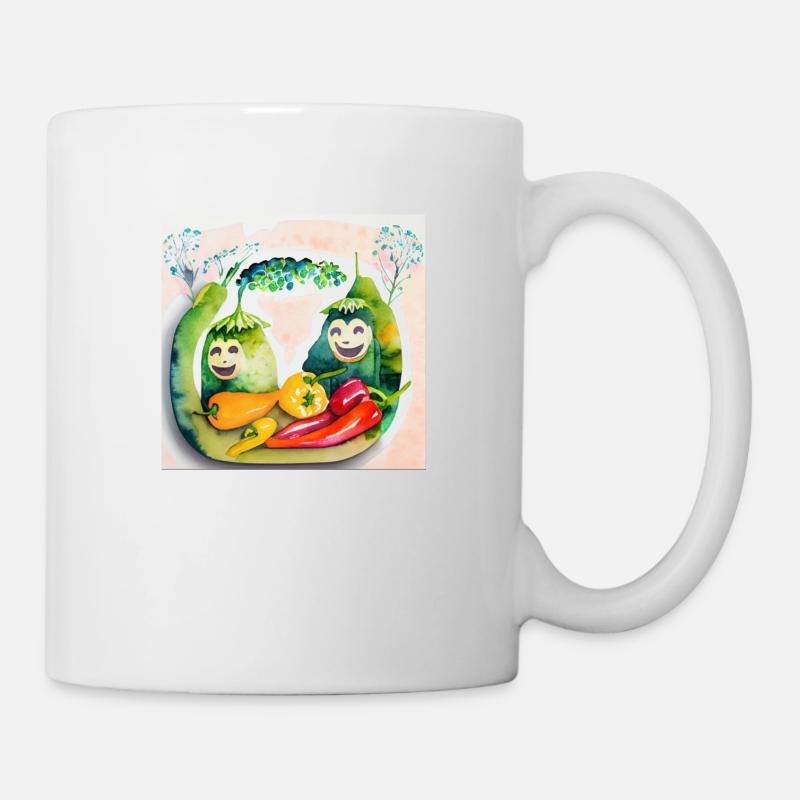 Cheerful vegetables - Mug - white