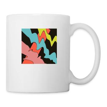 Viereck Orange, mit drei Muster. - Tasse - Weiß - Rechts