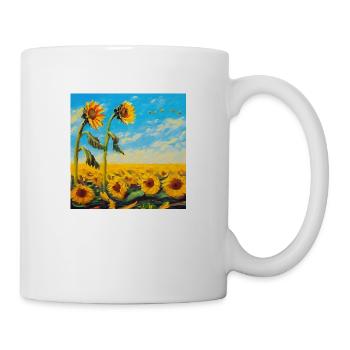 Sonnenblumen - Tasse - Weiß - Rechts