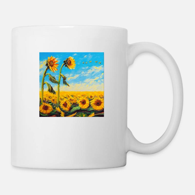 Sonnenblumen - Tasse - Weiß