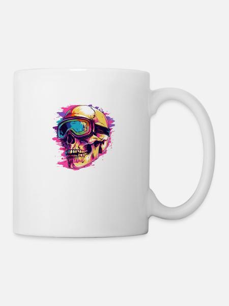Ski Totenkopf Skibrille - Tasse - Weiß