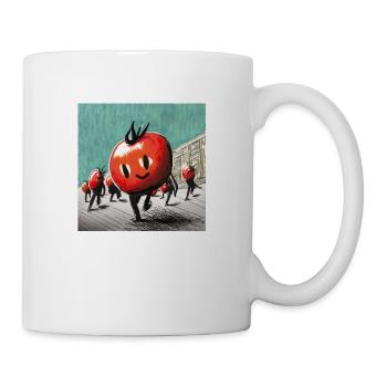 Marsch der Tomaten - Tasse - Weiß - Rechts