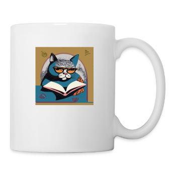 Eine schlaue Katze - Tasse - Weiß - Rechts