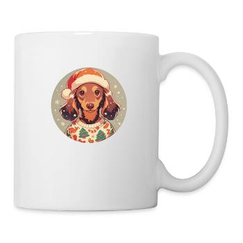 Christmas motif with a dachshund - Mug - white - Right