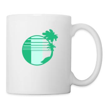 Palm Trees Island Trees Beach Strip Sea Travel Round - Mug - white - Right
