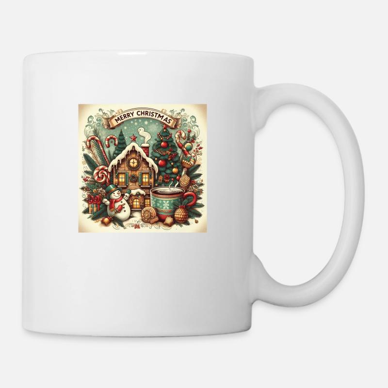 Nostalgisches Weihnachtsdesign - Tasse - Weiß