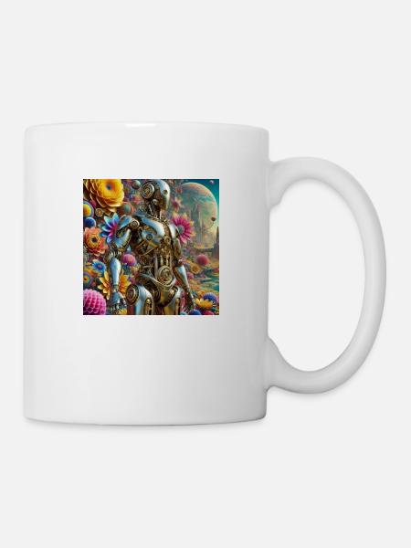 Hippieroboter - Tasse - Weiß