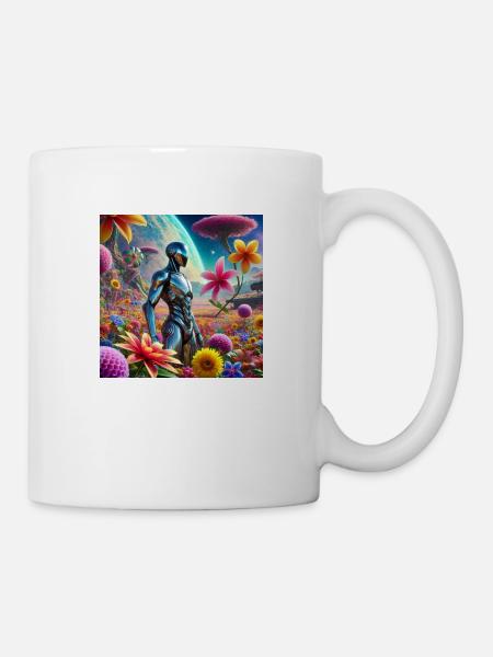 Hippieroboter - Tasse - Weiß