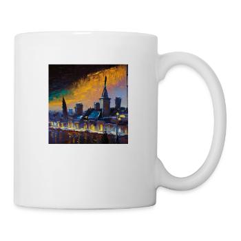 Stadt bei Nacht - Tasse - Weiß - Rechts