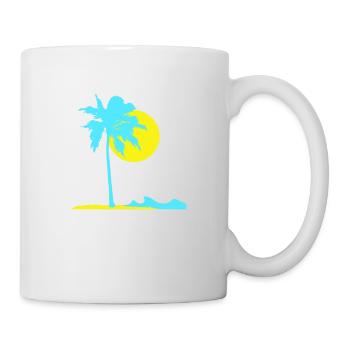 Palm Tree Island Plage Vacances Soleil Mer Belle Soirée - Mug blanc - blanc - Droite