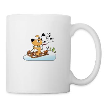 Hunde - Hundeschlitten - Hund - Wintersport - Tasse - Weiß - Rechts