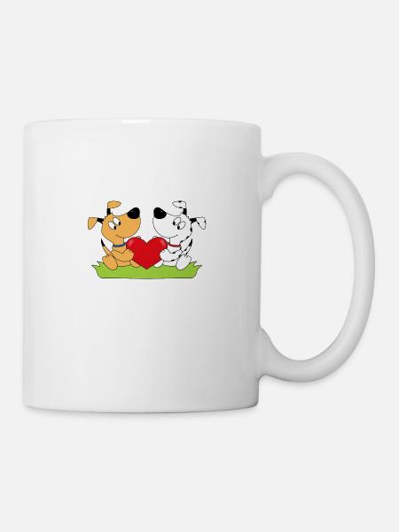 Liebe - Herz - Verliebt - Hunde - Hund - Tiere - Tasse - Weiß