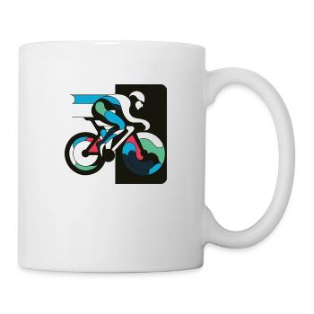 Fahrradfahrer auf dem Rennrad Triathlet Geschenk - Tasse - Weiß - Rechts