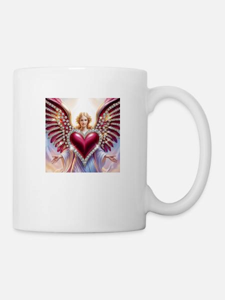 Engel mit Herz - Tasse - Weiß