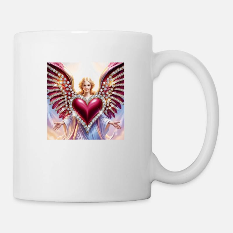 Engel mit Herz - Tasse - Weiß