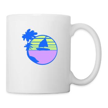 Ship Sun Stripe Sailor Captain Water Boat - Mug - white - Right