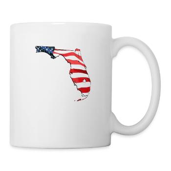 USA Flagge in der Florida State Landkarte - Tasse - Weiß - Rechts