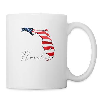 USA Flagge in der Florida State Landkarte FL - Tasse - Weiß - Rechts