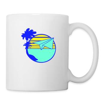 Papierflieger Flieger Flugzeug Fliegen Reisen Cool - Tasse - Weiß - Rechts