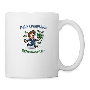 Mein Traumjob: Scheinwerfer - Witziges Wortspiel - Tasse - Weiß - Rechts