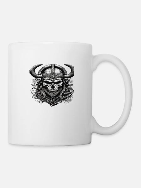 Wikinger Schädel - Tasse - Weiß