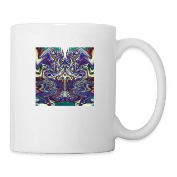 Abstrakte mit ein Stier Muster - Tasse - Weiß - Rechts