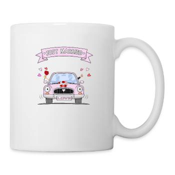 Just Married Hochzeitsauto rosa - Tasse - Weiß - Rechts